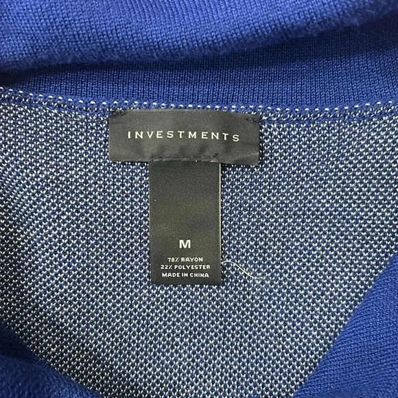 Investments Women’s Lagenlook Animal Print Stars Royal Blue Tunic Sweater Medium - Picture 11 of 13